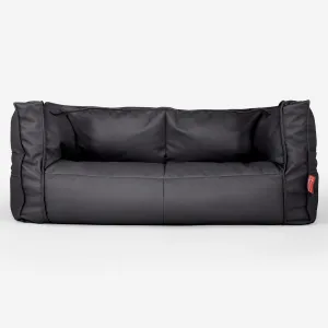 The 2 Seater Albert Sofa Bean Bag - Vegan Leather Black