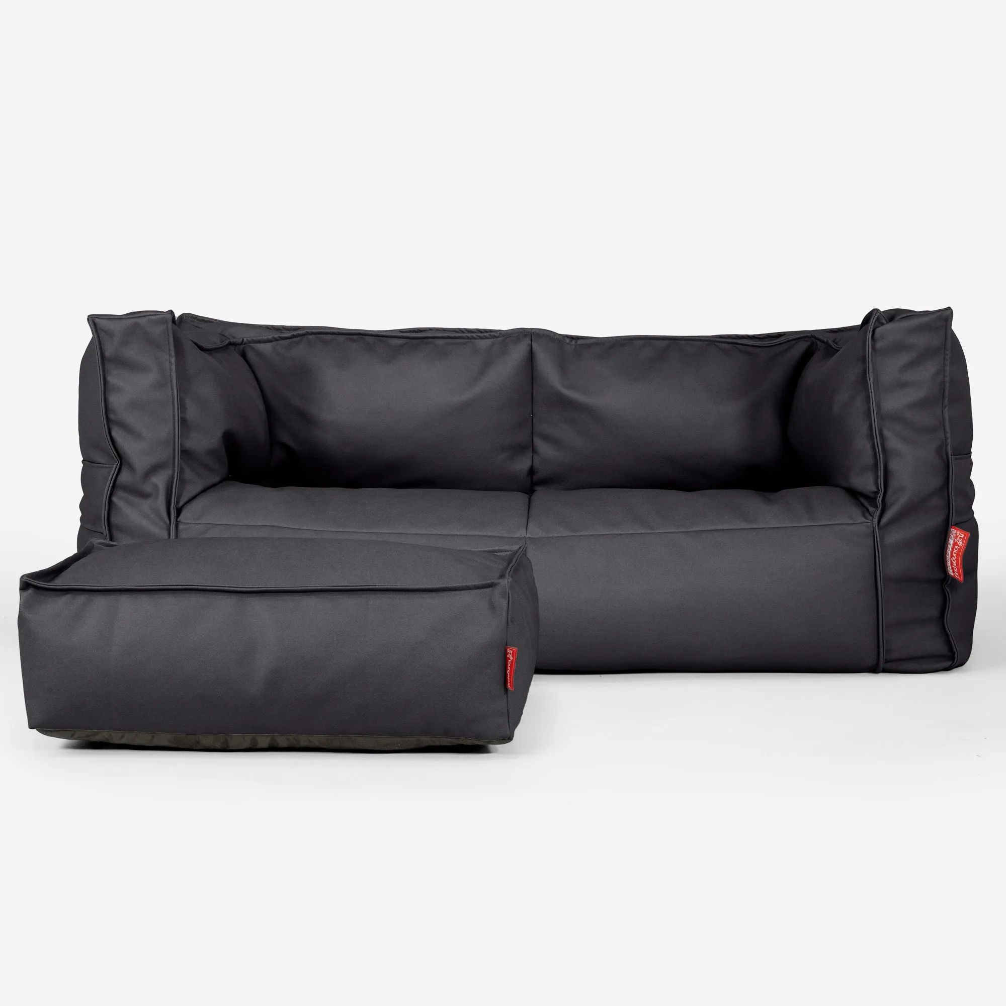 The 2 Seater Albert Sofa Bean Bag - Vegan Leather Black