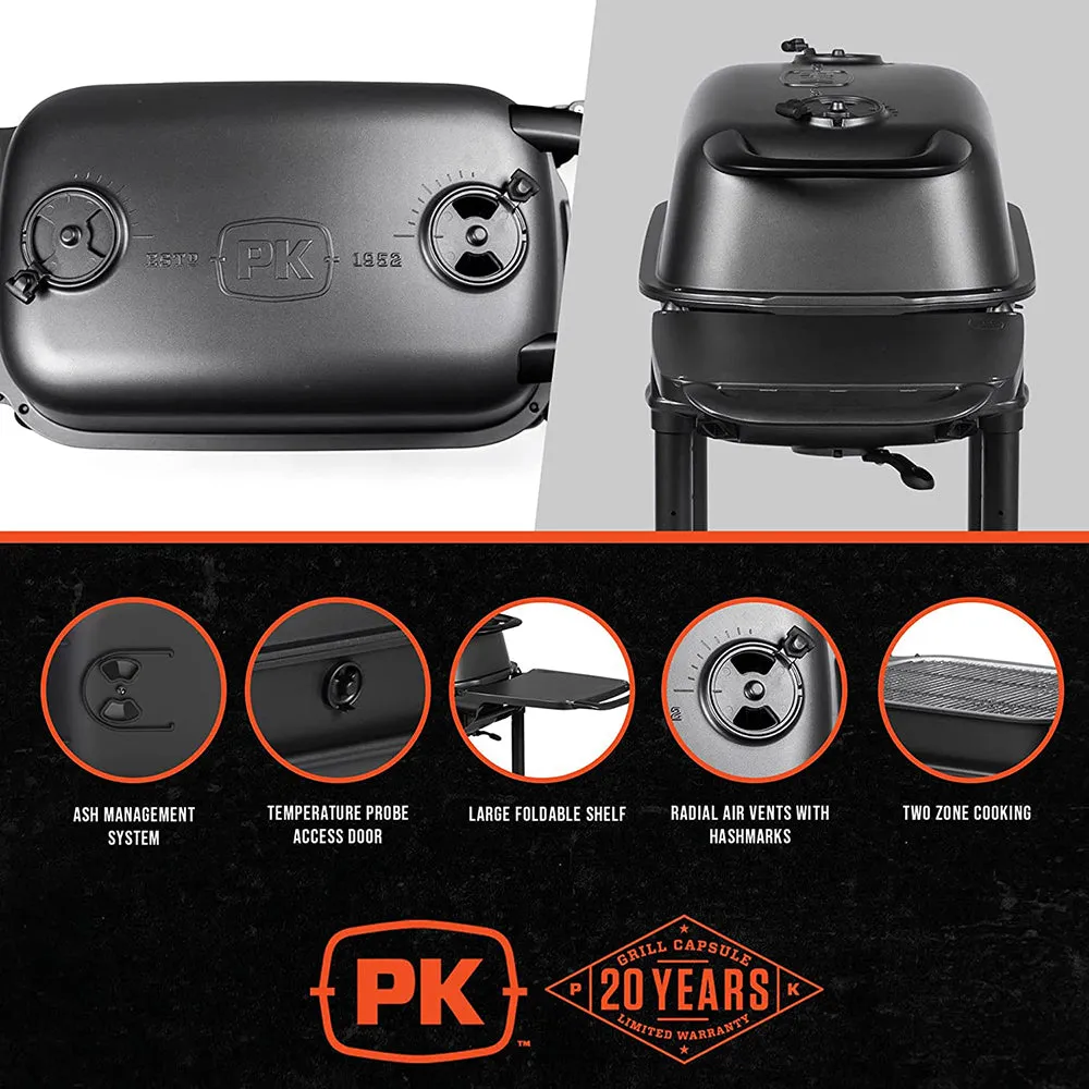 The All New Portable Kitchens PK300-BCX Charcoal Grill & Smoker Graphite & Black