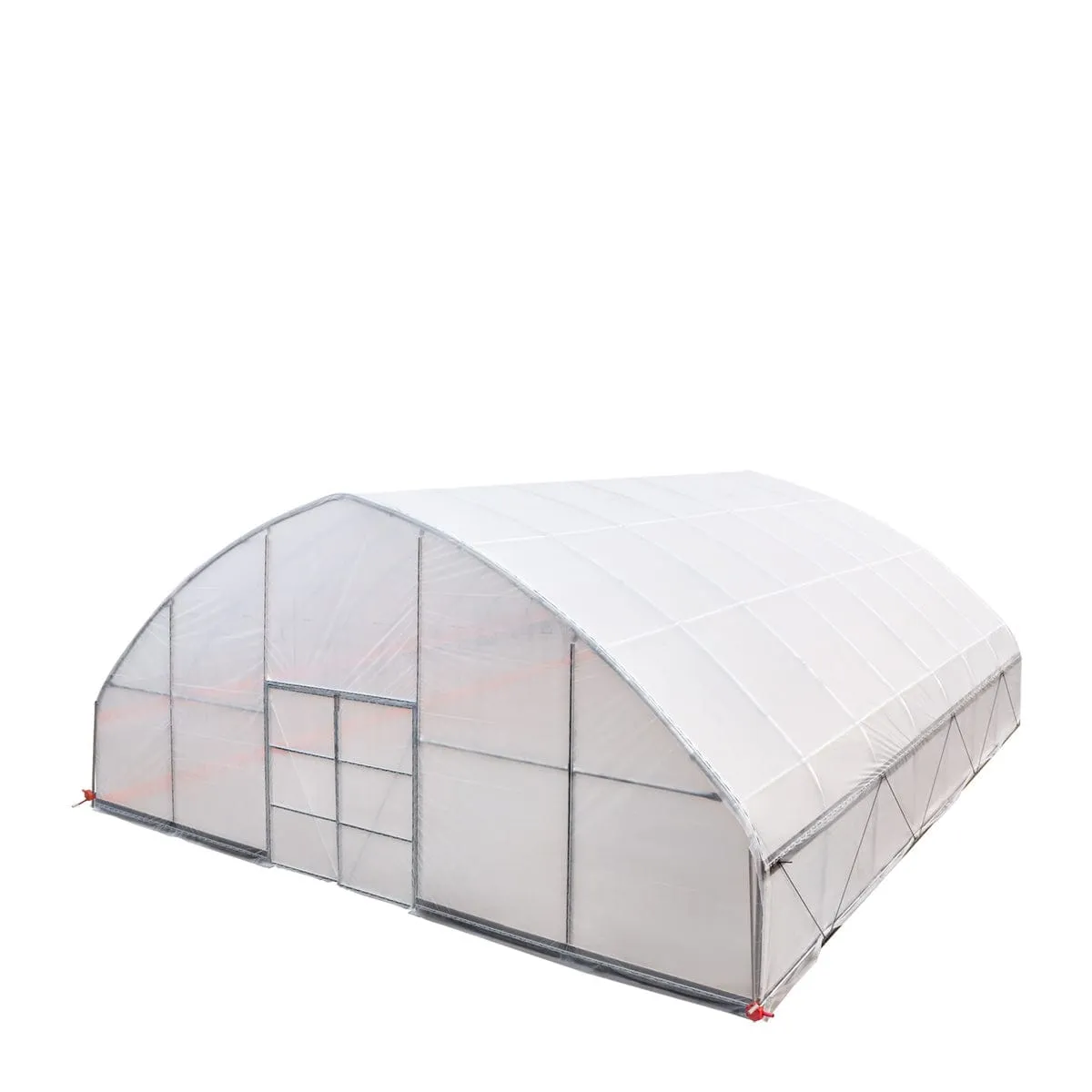 TMG Industrial 30’ x 30’ Tunnel Greenhouse Grow Tent w/6 Mil Clear EVA Plastic Film, Cold Frame, Hand Crank Roll-Up Sides, Peak Ceiling Roof, TMG-GH3030