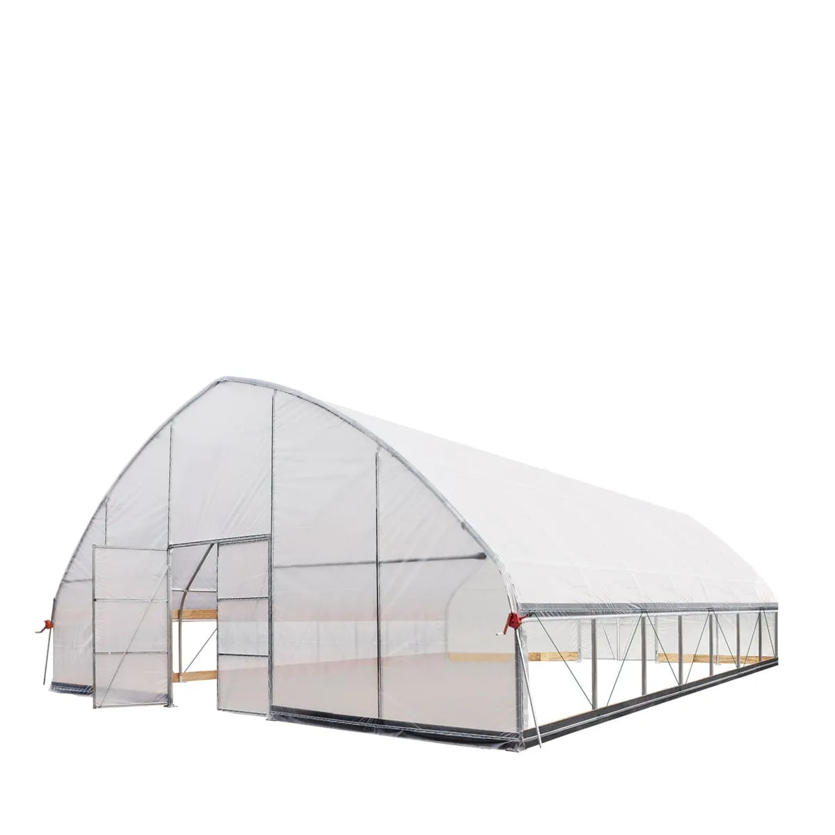 TMG Industrial 30’ x 30’ Tunnel Greenhouse Grow Tent w/6 Mil Clear EVA Plastic Film, Cold Frame, Hand Crank Roll-Up Sides, Peak Ceiling Roof, TMG-GH3030