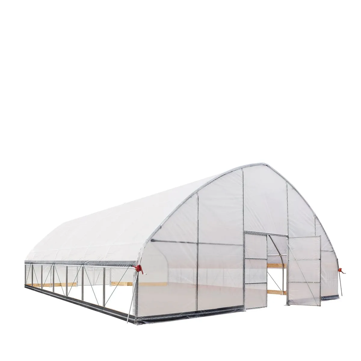 TMG Industrial 30’ x 30’ Tunnel Greenhouse Grow Tent w/6 Mil Clear EVA Plastic Film, Cold Frame, Hand Crank Roll-Up Sides, Peak Ceiling Roof, TMG-GH3030