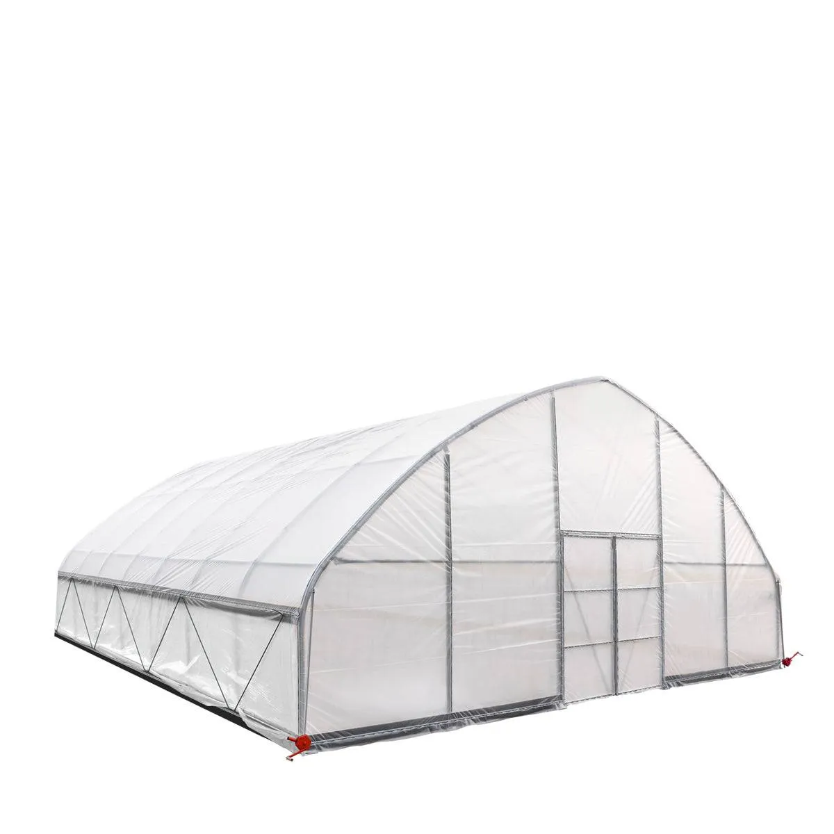 TMG Industrial 30’ x 30’ Tunnel Greenhouse Grow Tent w/6 Mil Clear EVA Plastic Film, Cold Frame, Hand Crank Roll-Up Sides, Peak Ceiling Roof, TMG-GH3030