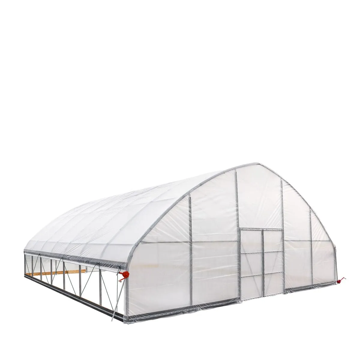 TMG Industrial 30’ x 30’ Tunnel Greenhouse Grow Tent w/6 Mil Clear EVA Plastic Film, Cold Frame, Hand Crank Roll-Up Sides, Peak Ceiling Roof, TMG-GH3030