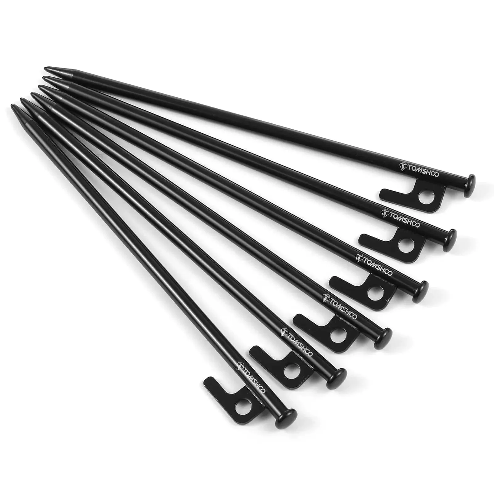 TOMSHOO 8 Inch /12 Inch Tent Pegs 6PCS Heavy Duty Steel Tent Stakes for Outdoor Camping Canopy Awning Camping Accessories