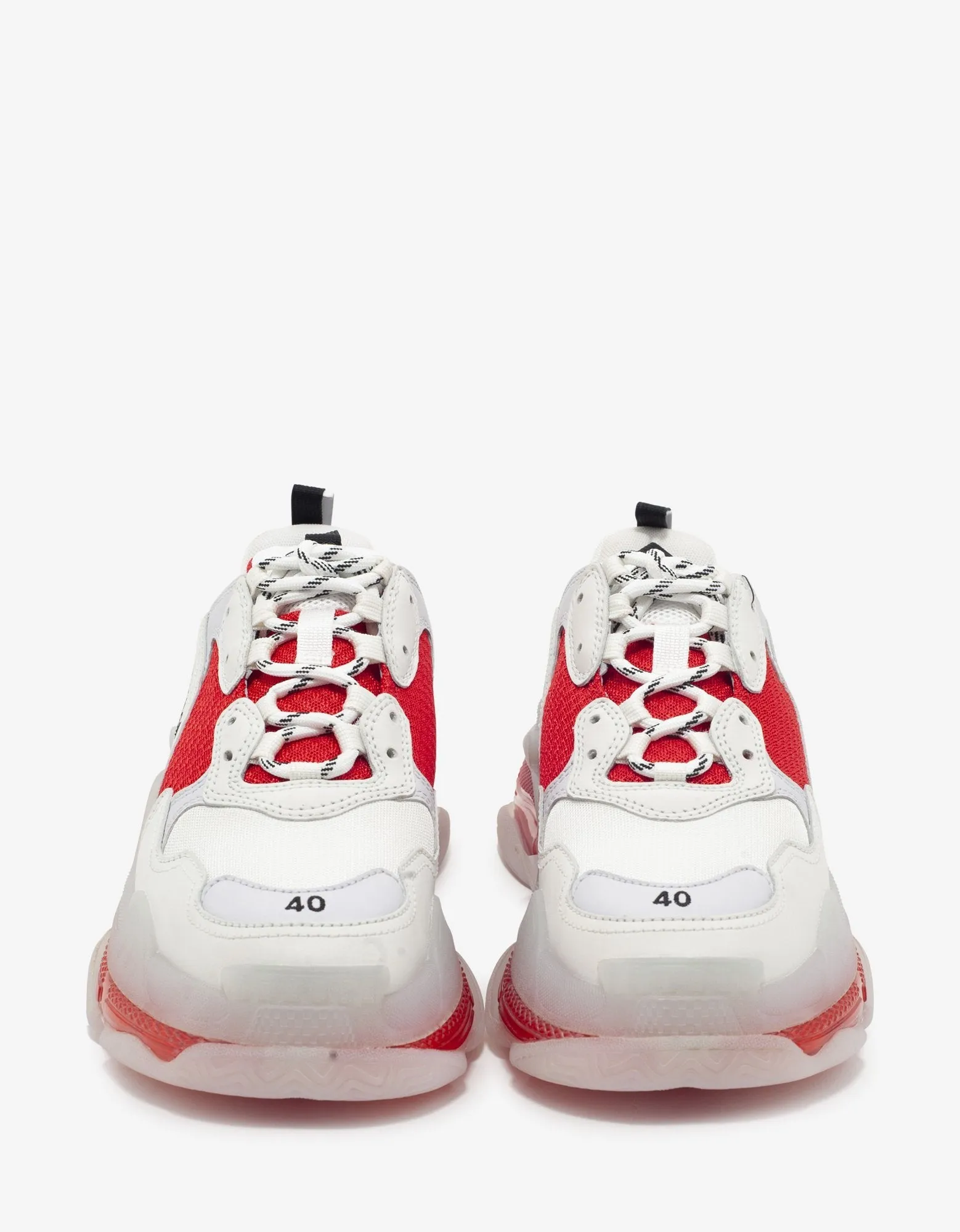 Triple S Clear Sole White & Red Trainers -