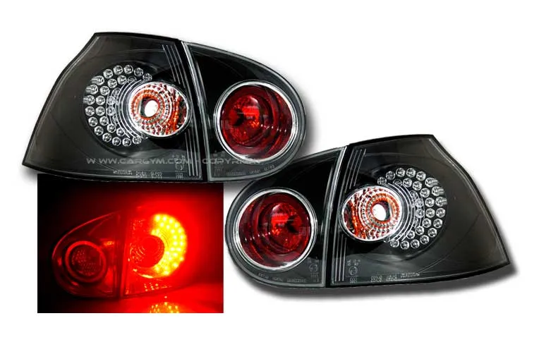 VW GOLF V R32 MK5 GTI Black Housing LED Tail Lights for 2006-08