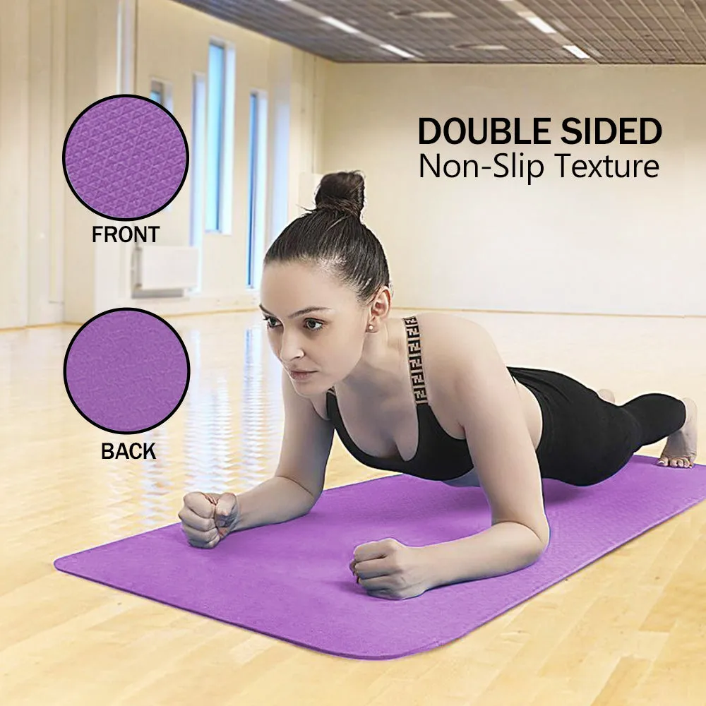 WErFIT 6mm Ultra Luxurious EVA Yoga Mat, Anti Skid, Home Exercise & Gym Workout, Women Purple 6 mm Yoga Mat